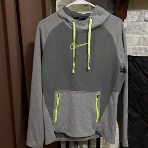 Nike Gray Hoodie with Neon Highlights